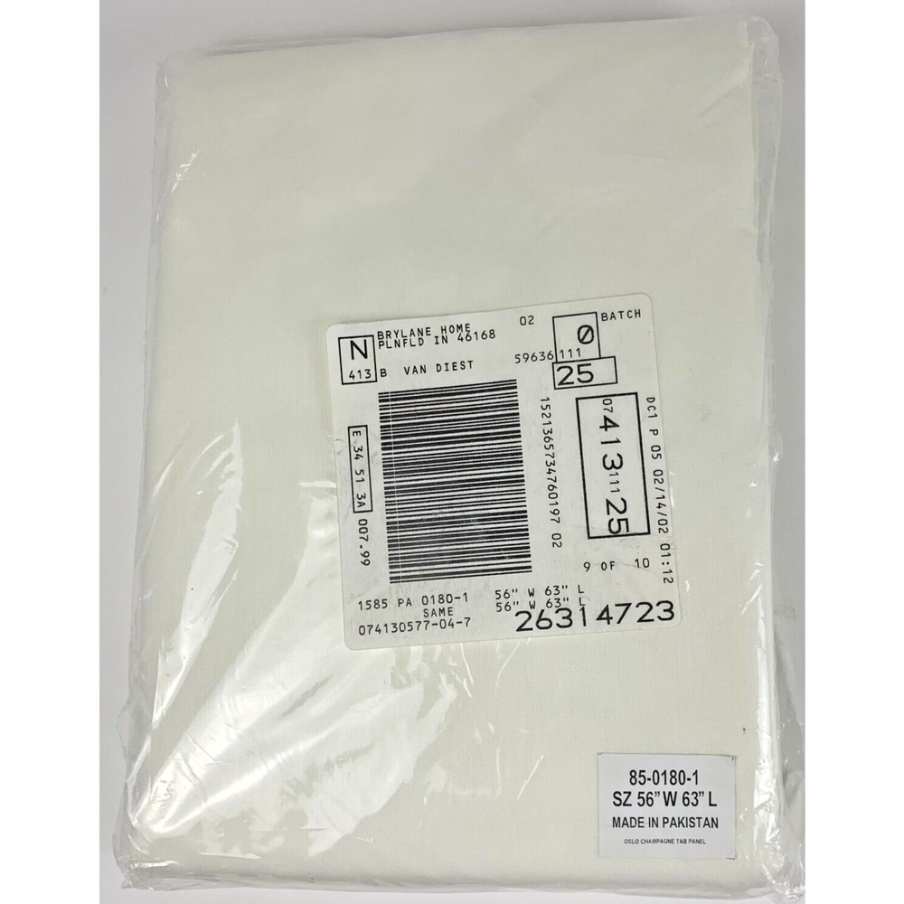 Brylane Home Off White Sheer Window Drapes Tab Panels 56" W X 63"L (Set of Four)